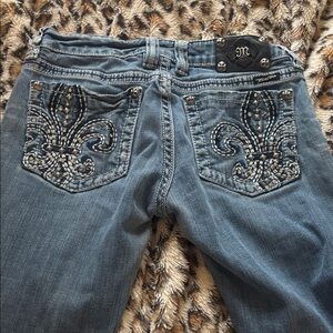 y2k fleur de lis miss me jeans